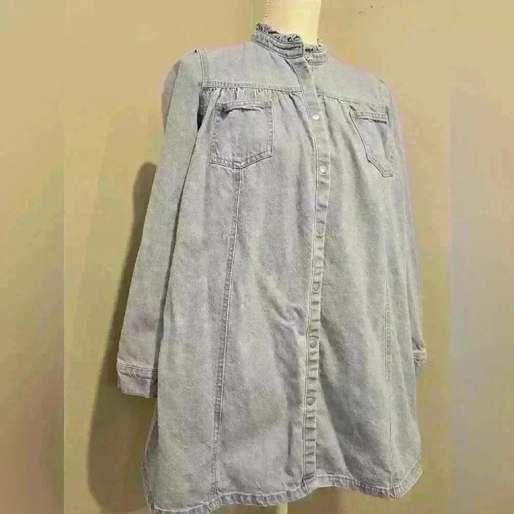 next Girls Vintage Style Button Up Denim Jacket Size 12